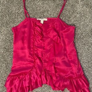 Banana Republic Fuchsia Ruffle Blouse